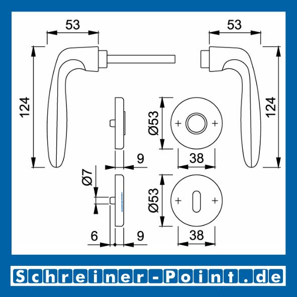 Hoppe VERONA F2 Türdrücker Türgriff Drücker Türklinke  